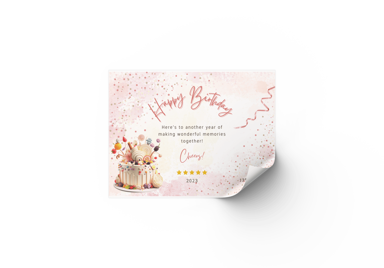 Whimsical Birthday Cake Design Special Occasions Bundle - 10 Editable Canva Templates for Weddings, Engagements, and More. Mock sticker label 4"x3"