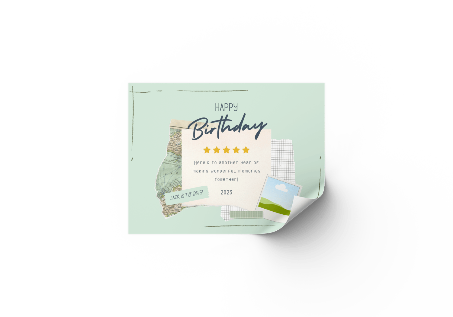 Torn Paper Photo Frame Special Occasions Bundle - 10 Editable Canva Templates for Weddings, Engagements, and More. Mock sticker label 4"x3"
