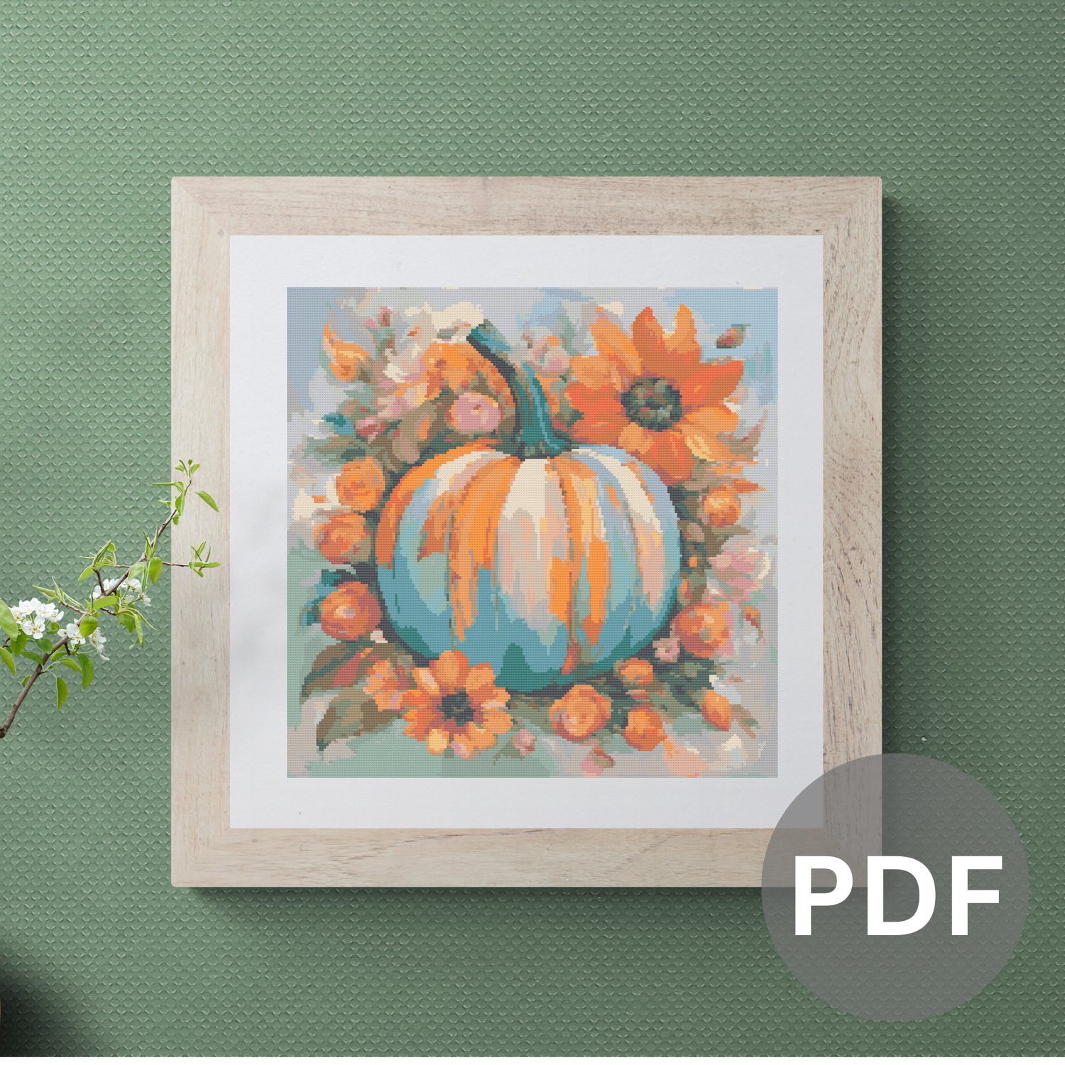 Cross Stitch Pattern Pumpkin PDF Instant Download