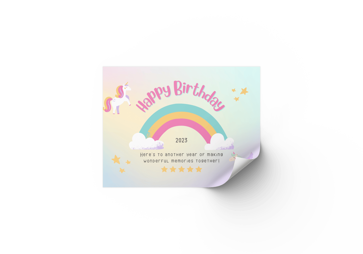 Magical Unicorn Photo Frame Special Occasions Bundle - 10 Editable Canva Templates for Weddings, Engagements, and More. Mock sticker label 4"x3"
