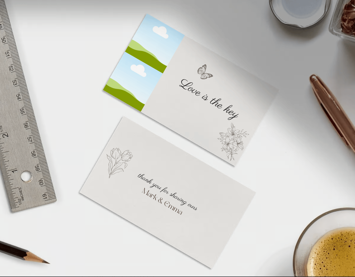 Artistic Line Art Photo Frame Special Occasions Bundle - 10 Editable Canva Templates for Weddings, Engagements, and More. Mock gift/favor tag