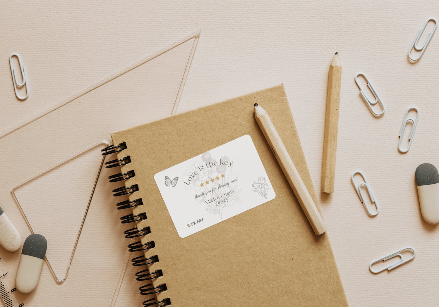 Artistic Line Art Photo Frame Special Occasions Bundle - 10 Editable Canva Templates for Weddings, Engagements, and More. Mock sticker label 3"x2"