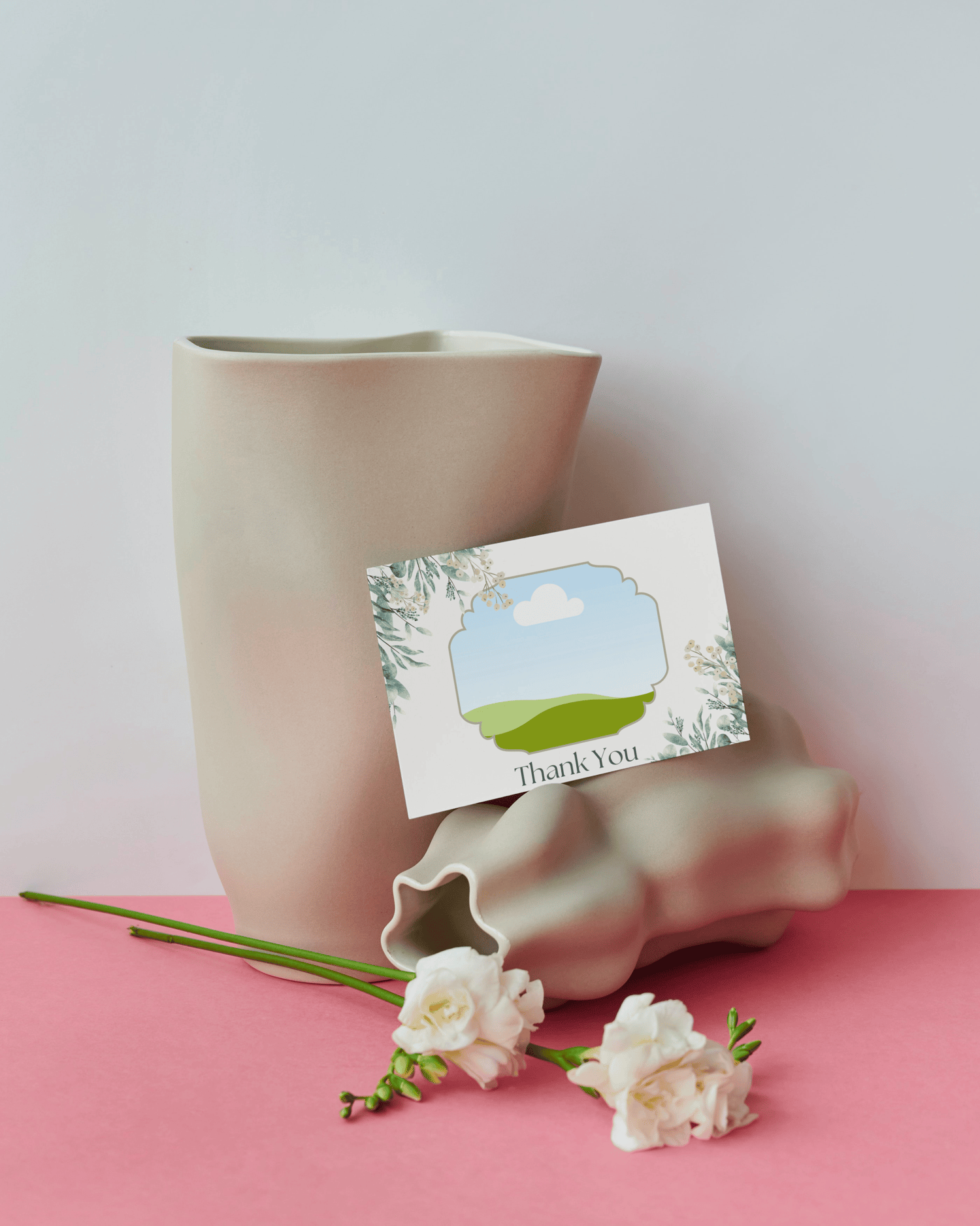 Fresh Elegance Special Occasions Bundle - 13 Editable Canva Templates for Weddings, Engagements, and More. Mock postcard