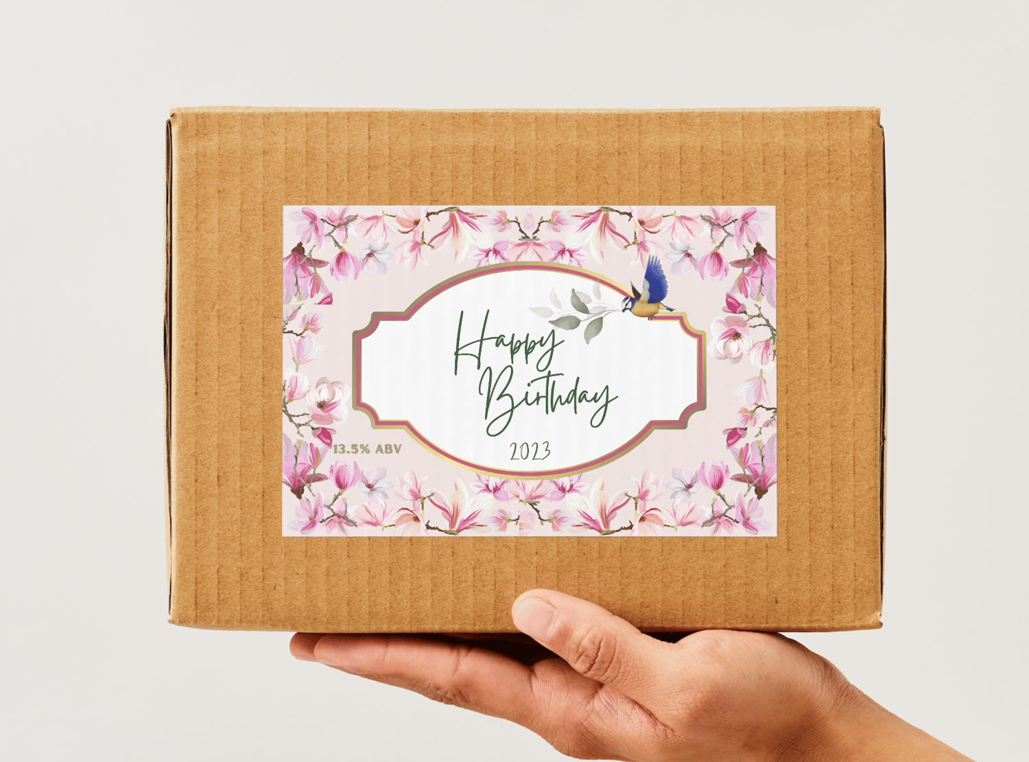Pink Magnolia Flower Special Occasions Bundle - 8 Editable Canva Templates for Weddings, Engagements, and More. Mock sticker label 6"x4"
