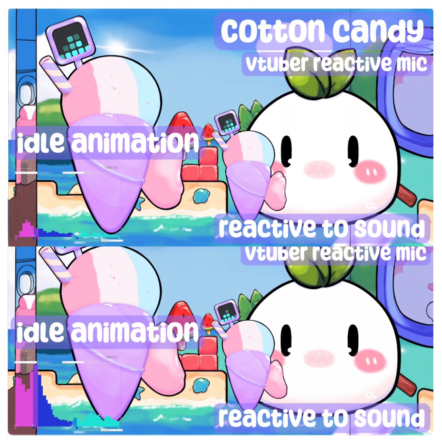 Cotton Candy Vtuber Reactive Microphone