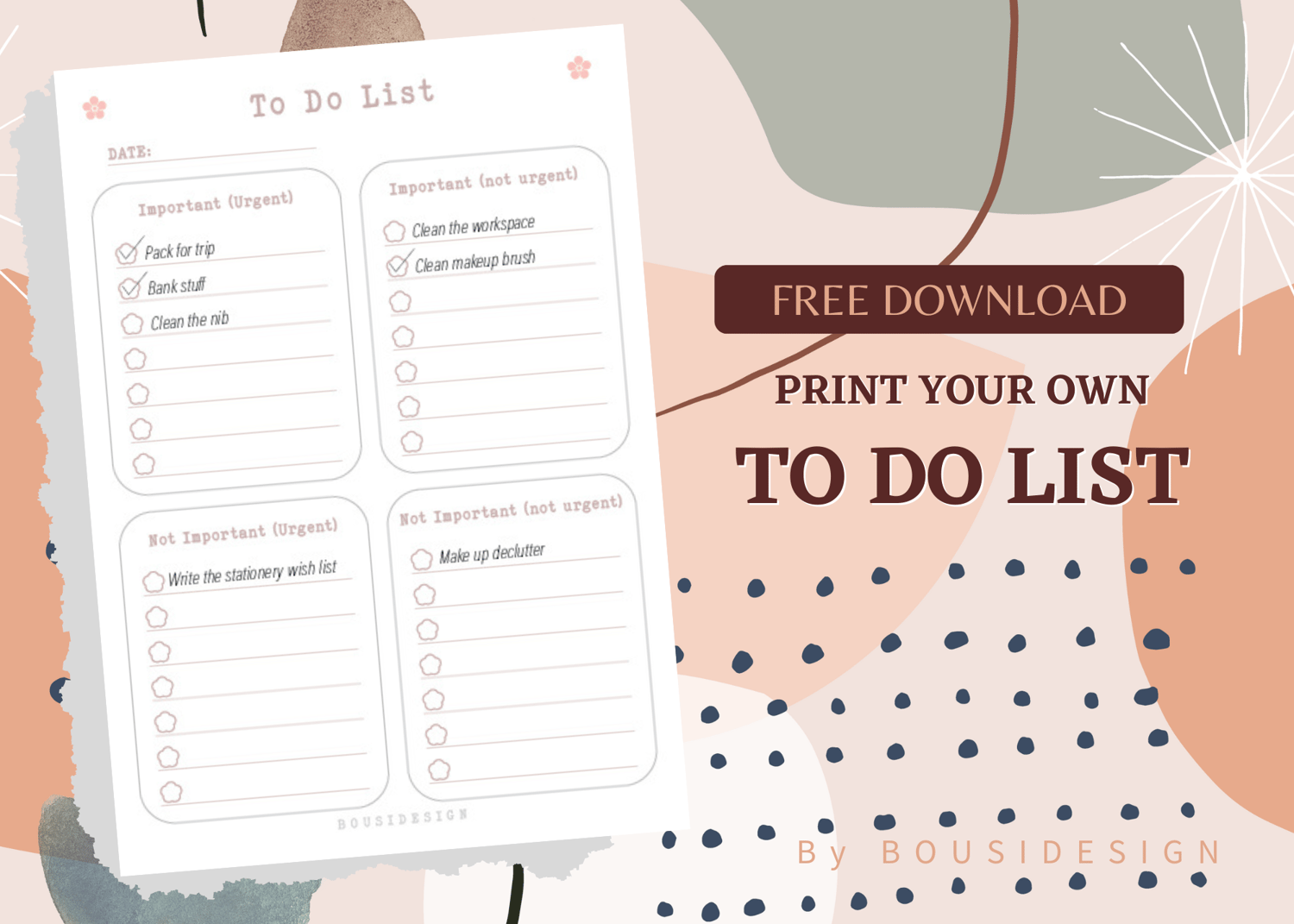 Free download to do list, happy journal, free layout design, print your own to do list