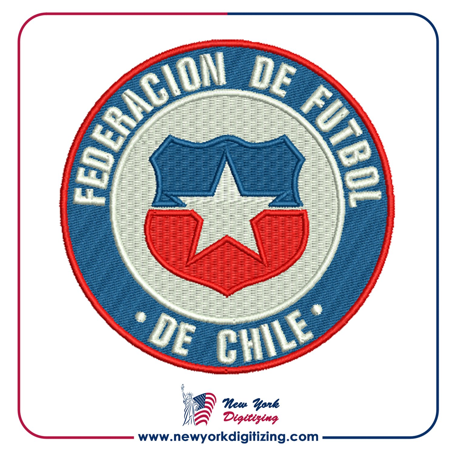 Chile Football Team Logo Embroidery Design by New York Digitizing