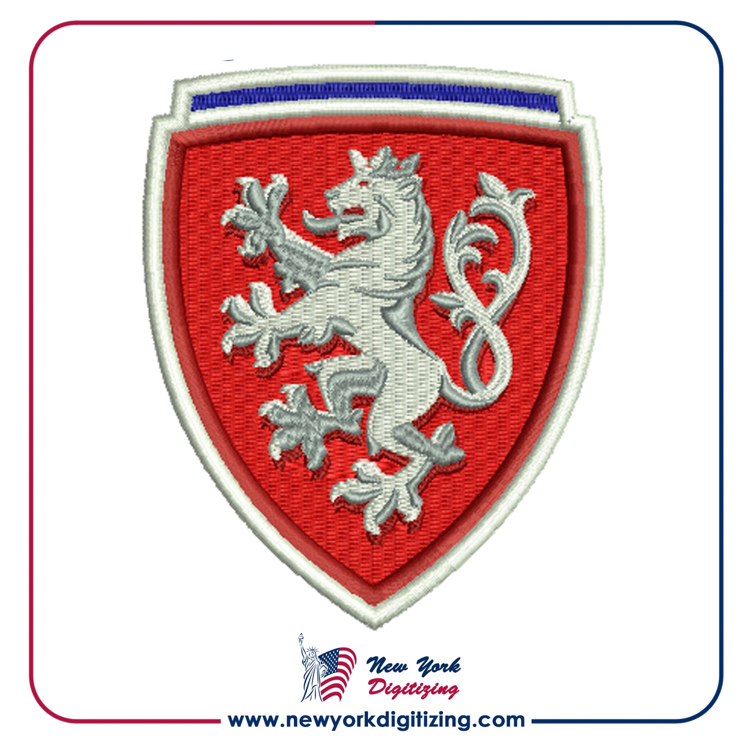 Czech Republic Football Team Logo Embroidery Design by New York Digitizing
