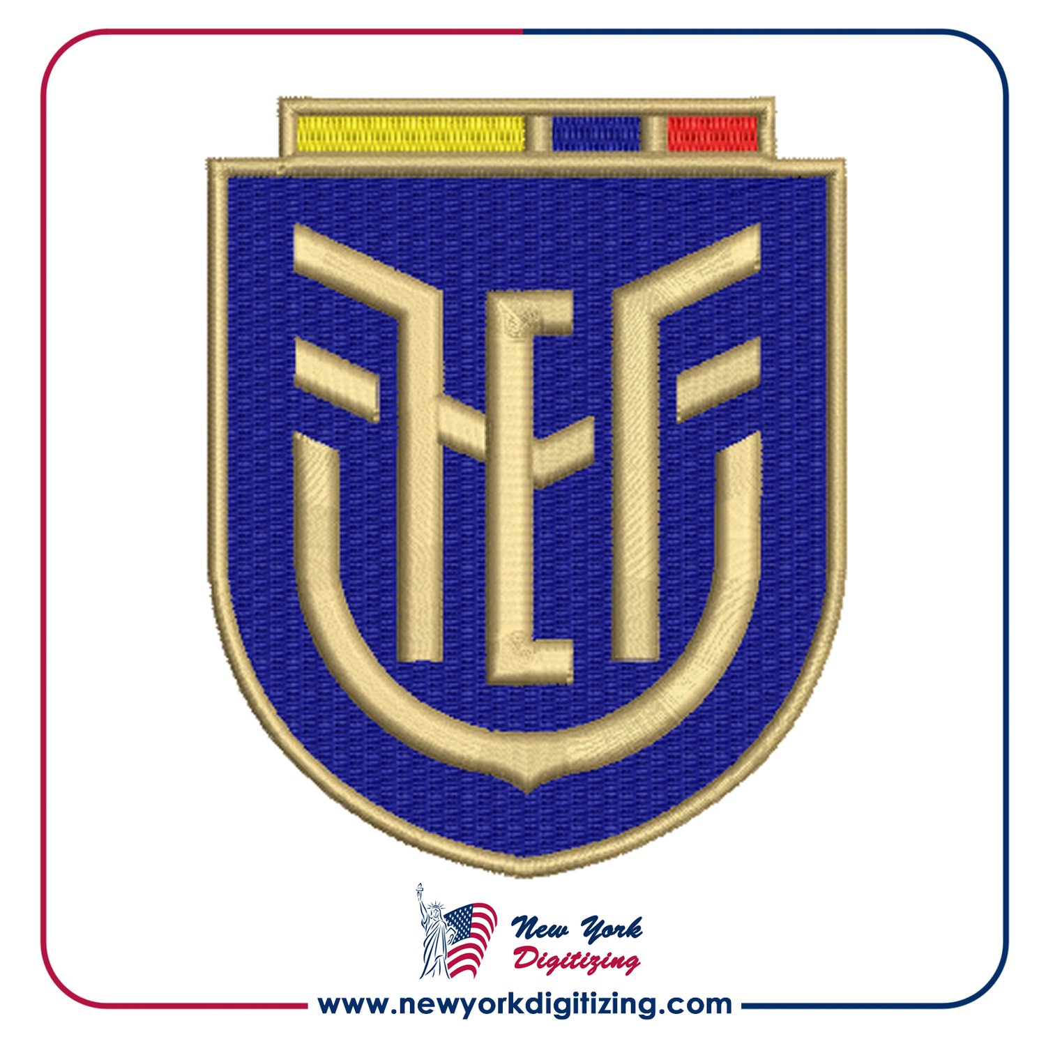 Ecuador Football Team Logo Embroidery Design by New York Digitizing