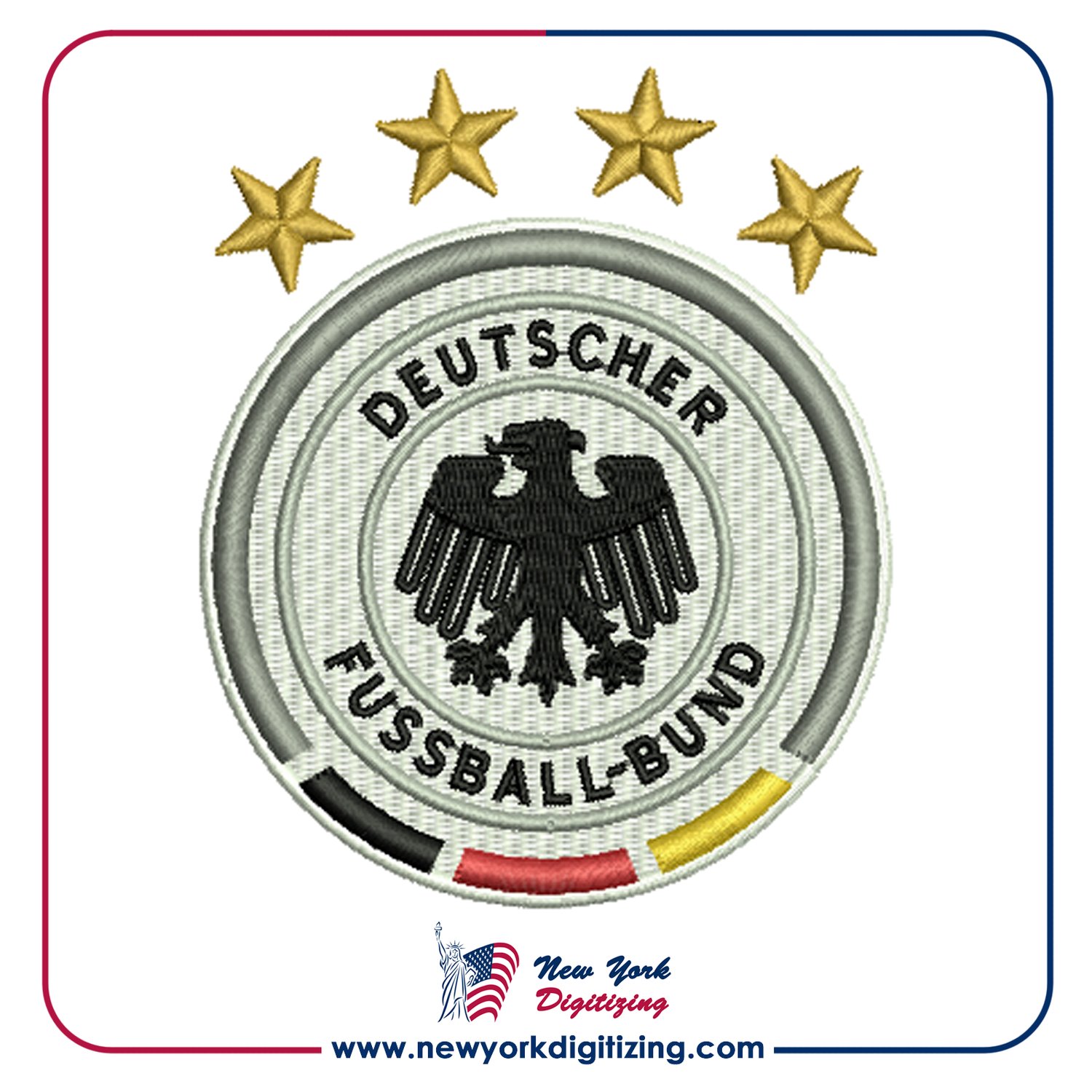 Germany Football Team Logo Embroidery Design by New York Digitizing