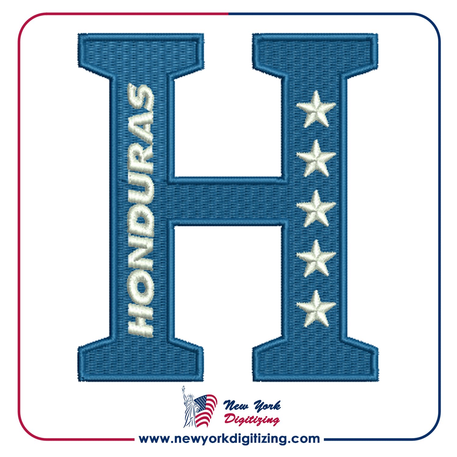 Honduras Football Team Logo Embroidery Design by New York Digitizing