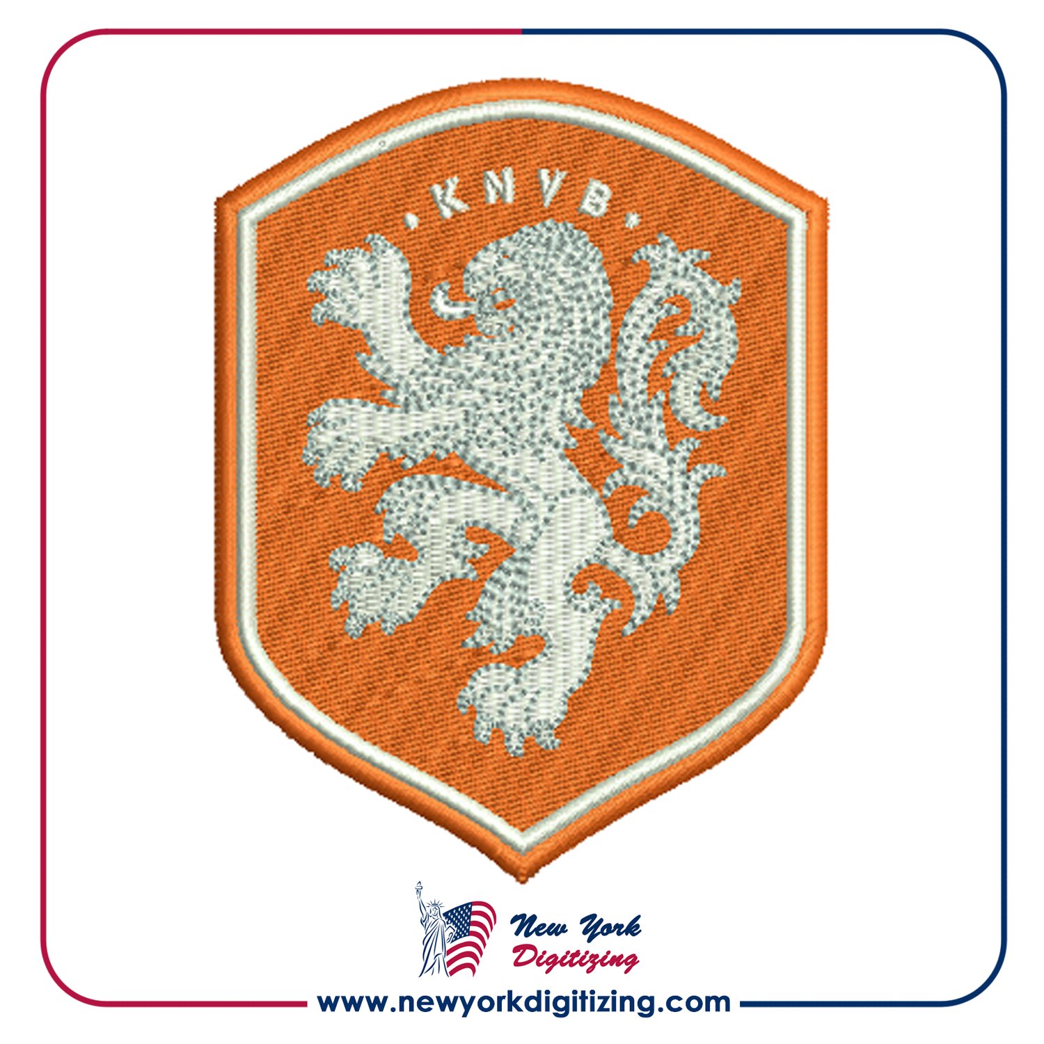 Netherlands Football Team Logo Embroidery Design by New York Digitizing