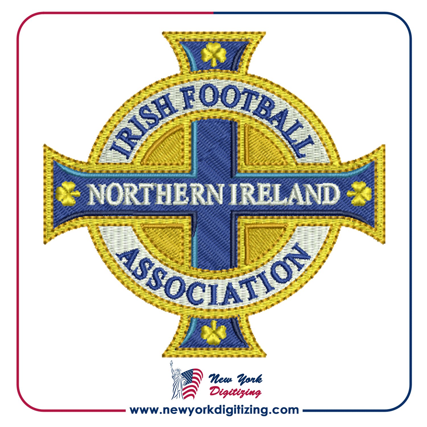 Northern Ireland Football Team Logo Embroidery Design by New York Digitizing
