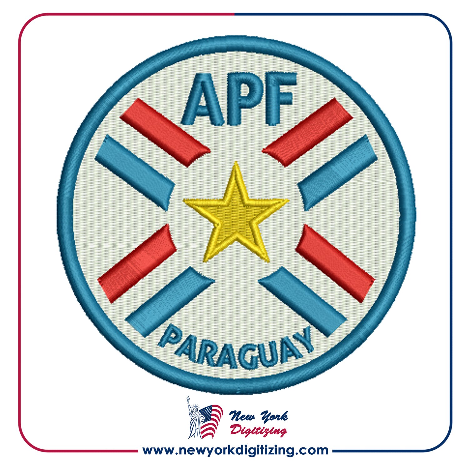 Paraguay Football Team Logo Embroidery Design by New York Digitizing
