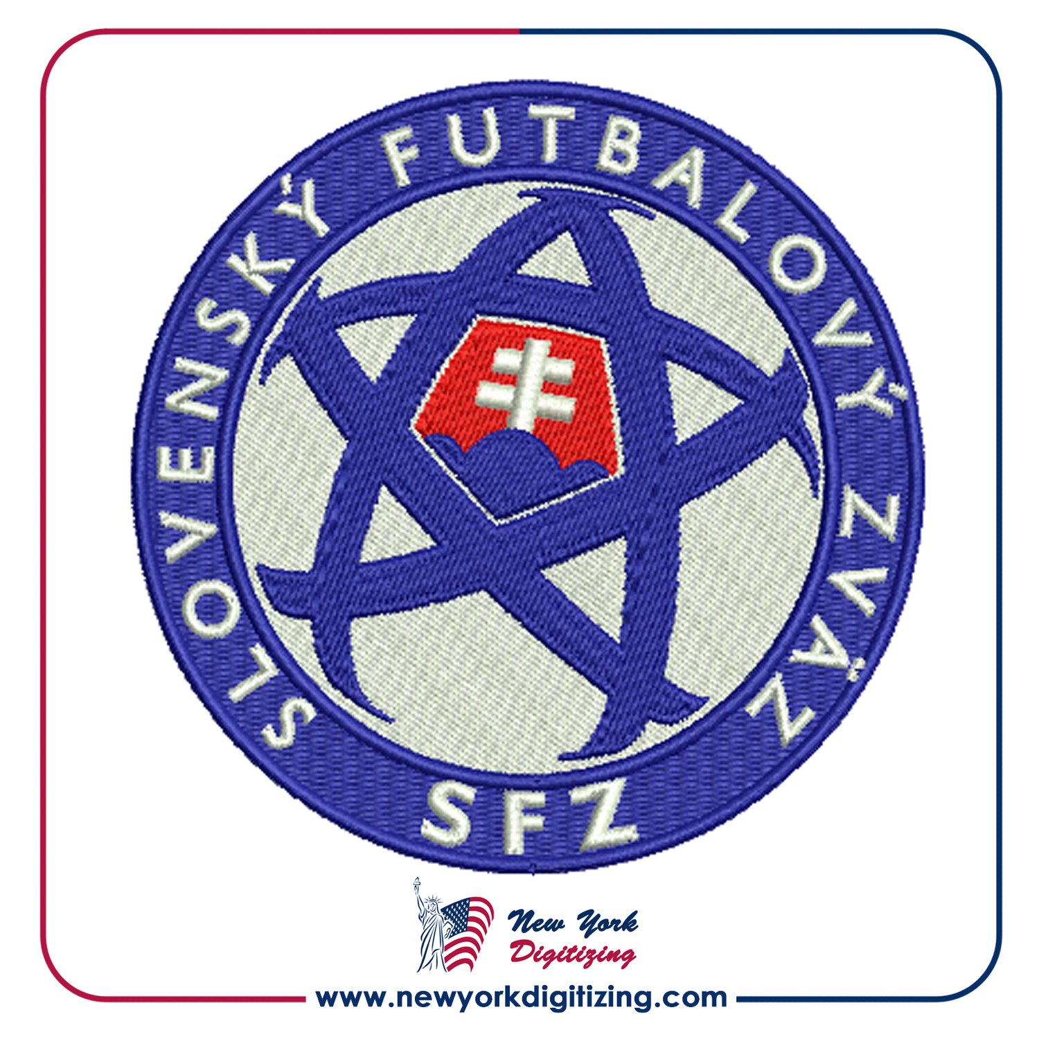 Slovakia Football Team Logo Embroidery Design by New York Digitizing