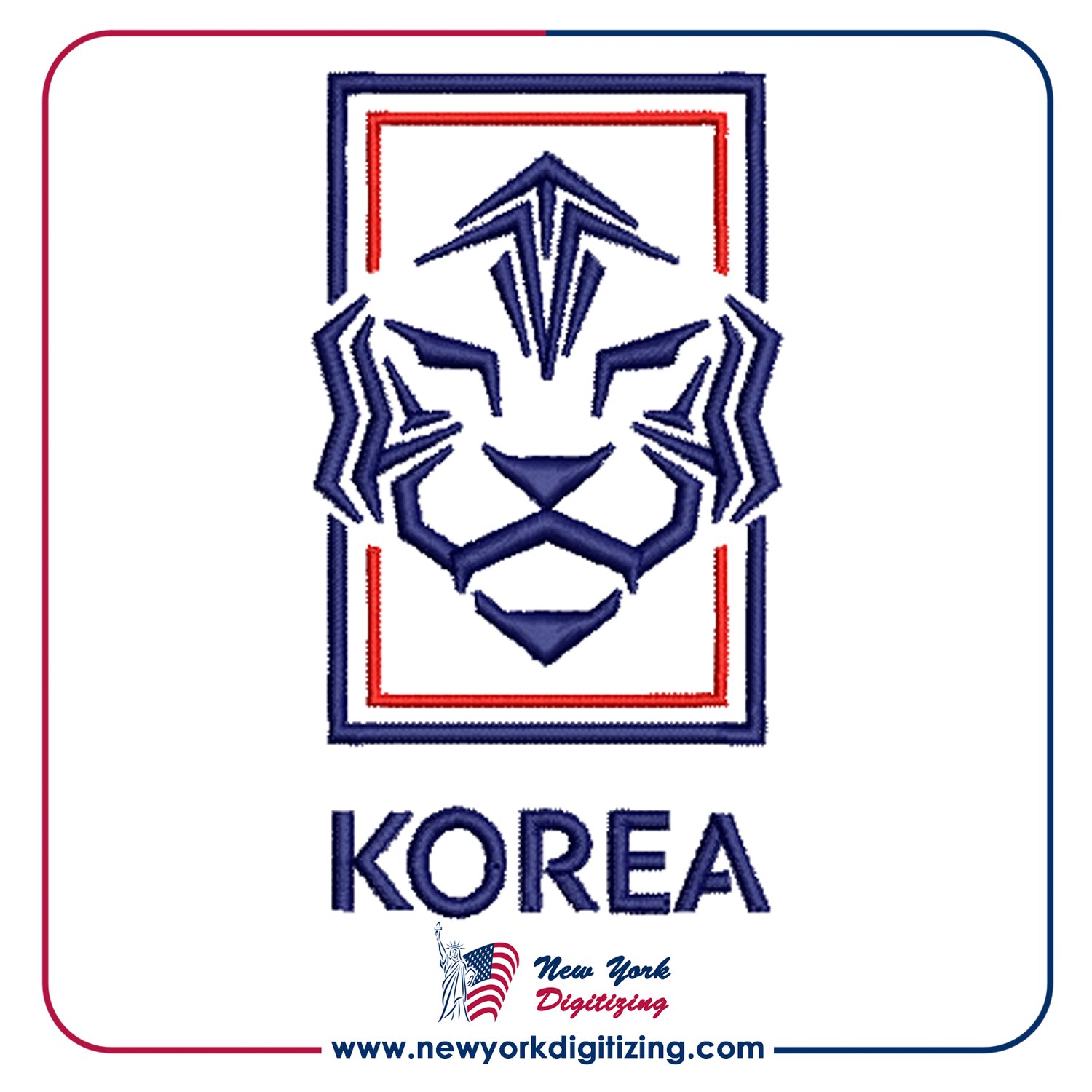 South Korea Football Team Logo Embroidery Design by New York Digitizing