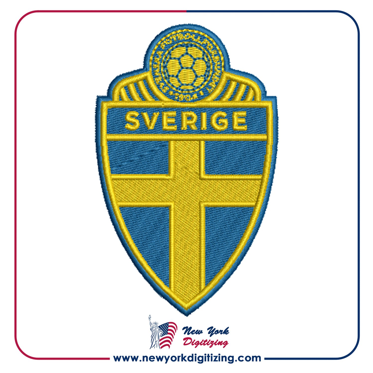 Sweden Football Team Logo Embroidery Design by New York Digitizing
