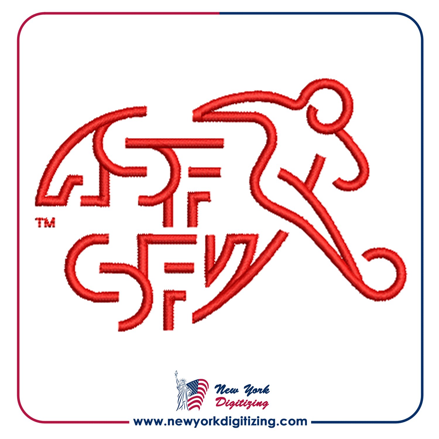 Switzerland Football Team Logo Embroidery Design by New York Digitizing