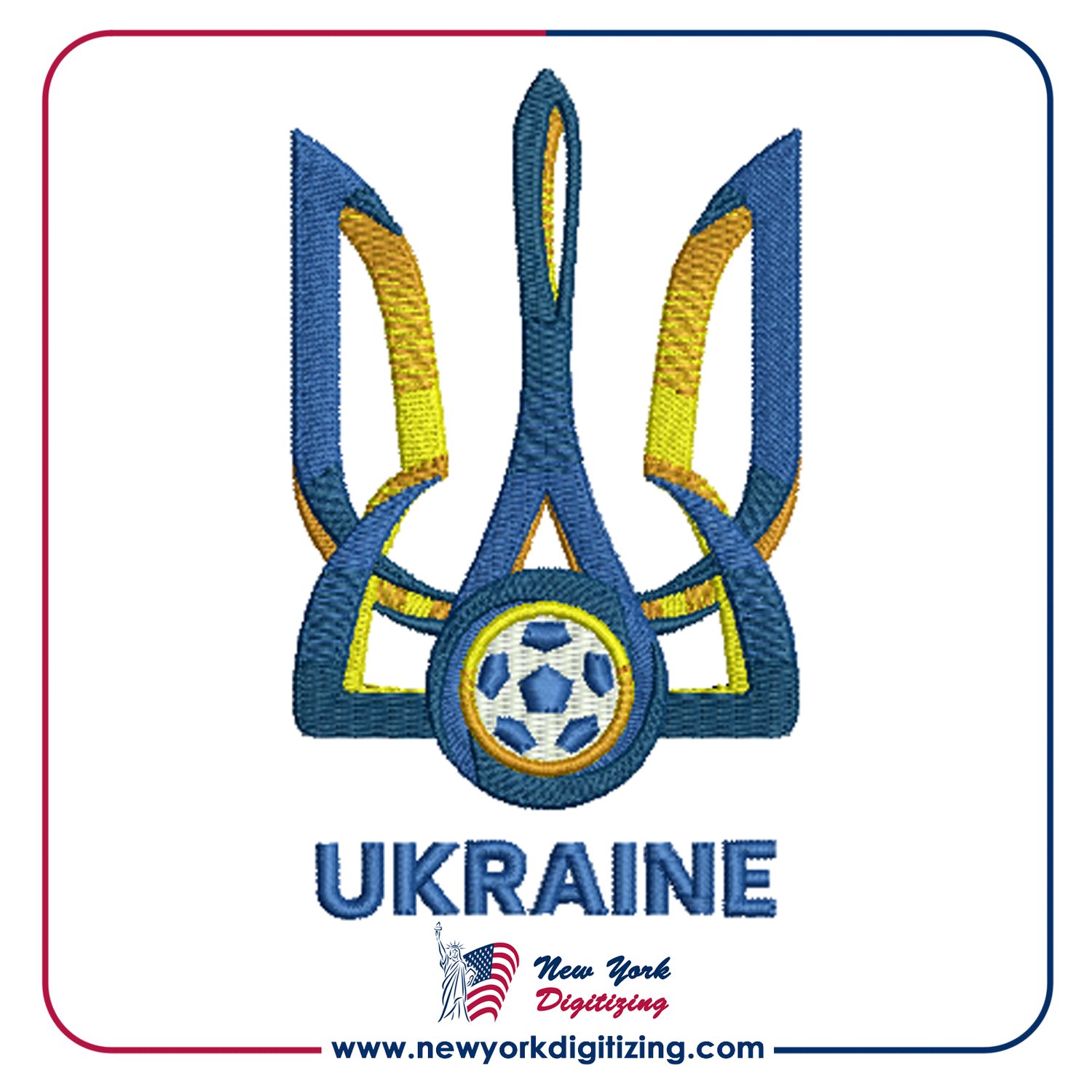 Ukraine Football Team Logo Embroidery Design by New York Digitizing