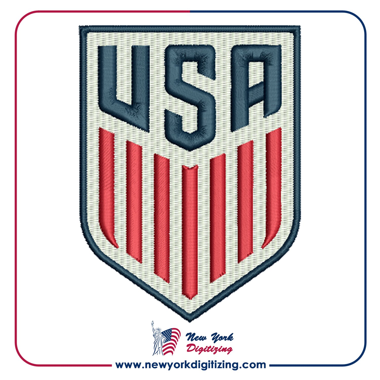 USA Football Team Logo Embroidery Design by New York Digitizing United State of America