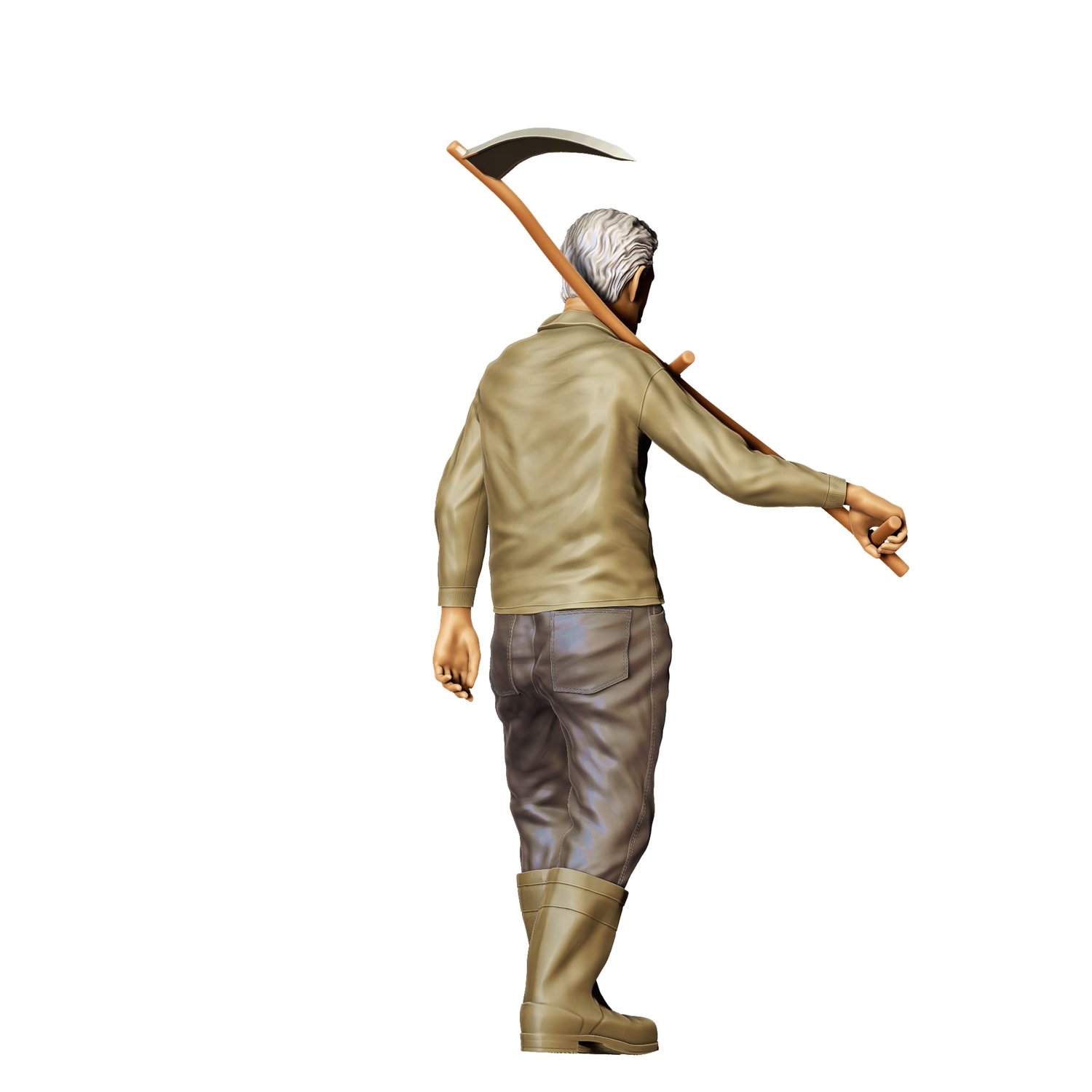 Farmers Man with Scythe 3d print file 3dp Miniatures