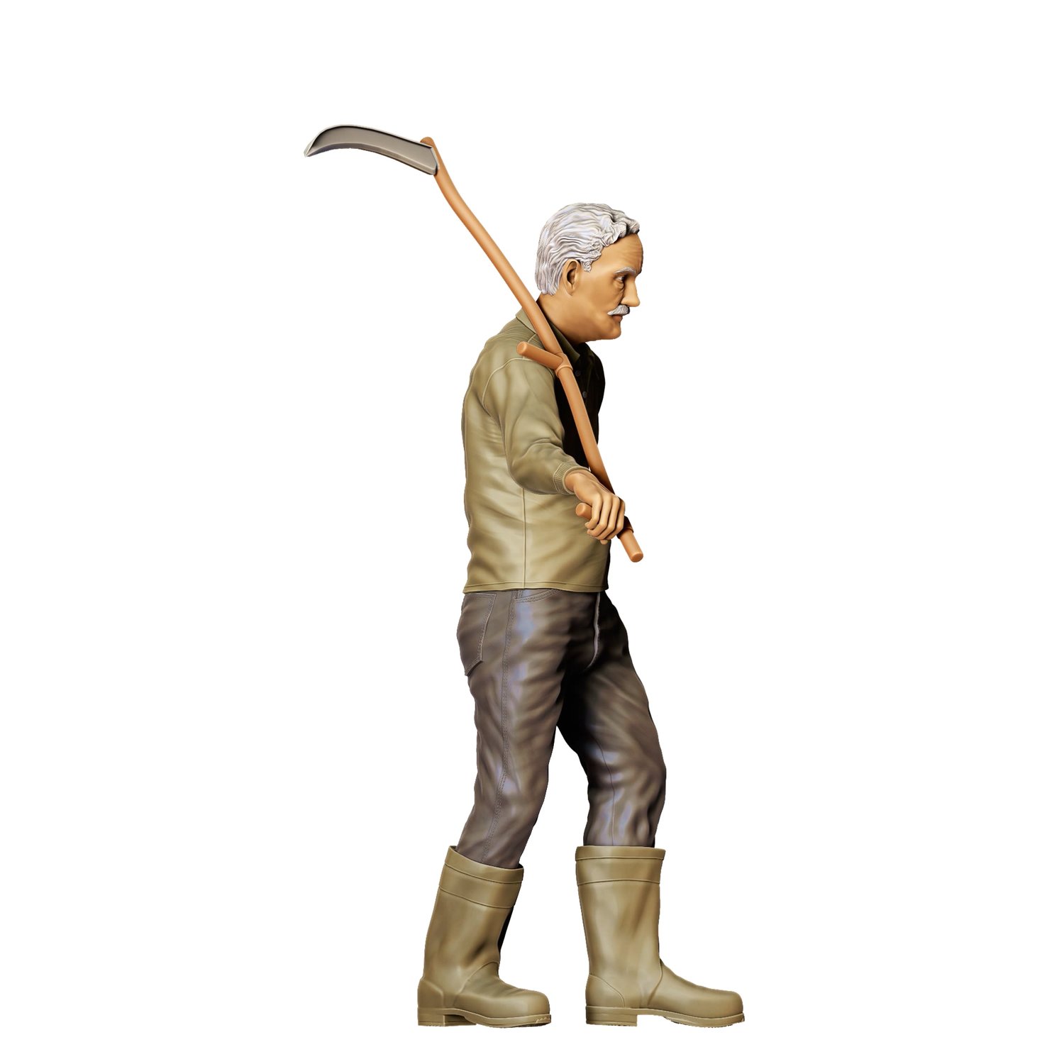 Farmers Man with Scythe 3d print file 3dp Miniatures