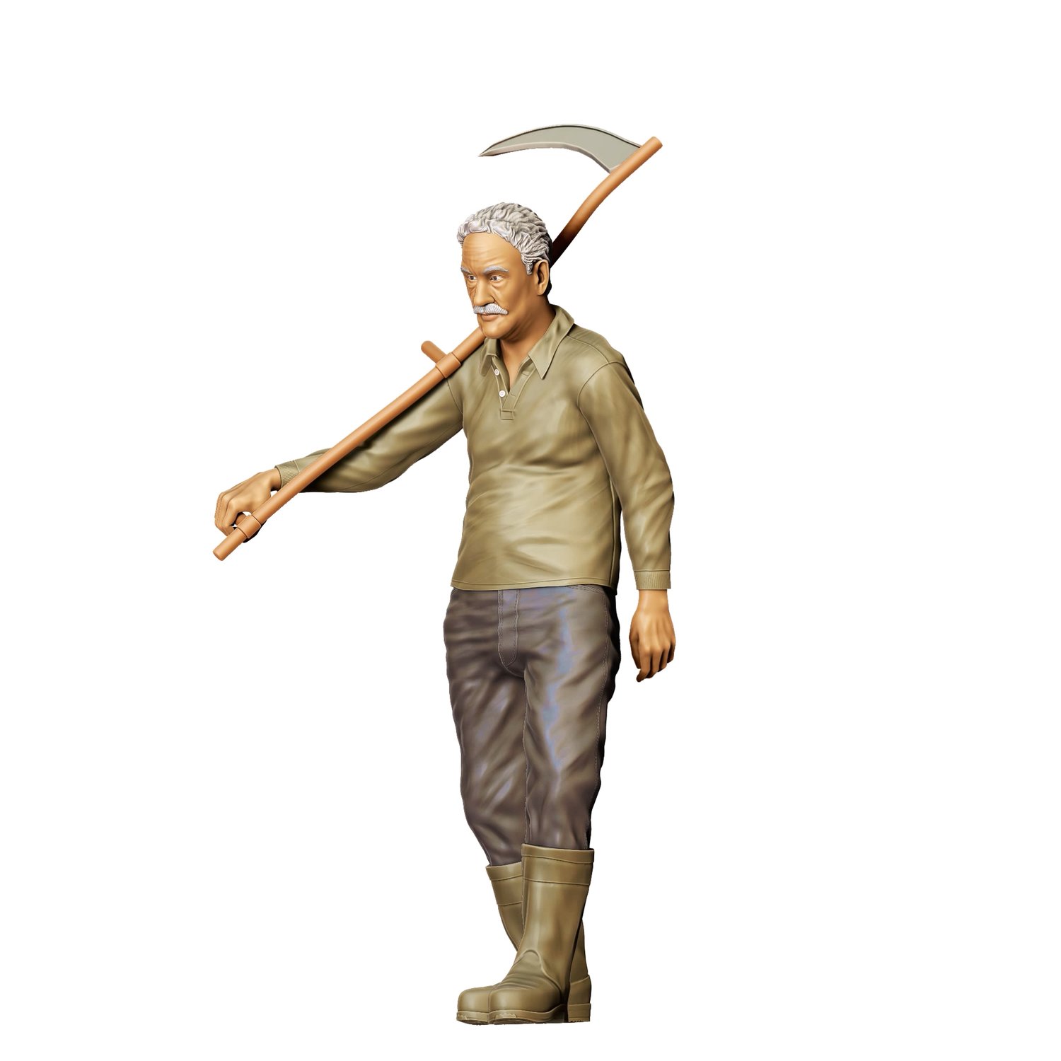 Farmers Man with Scythe 3d print file 3dp Miniatures