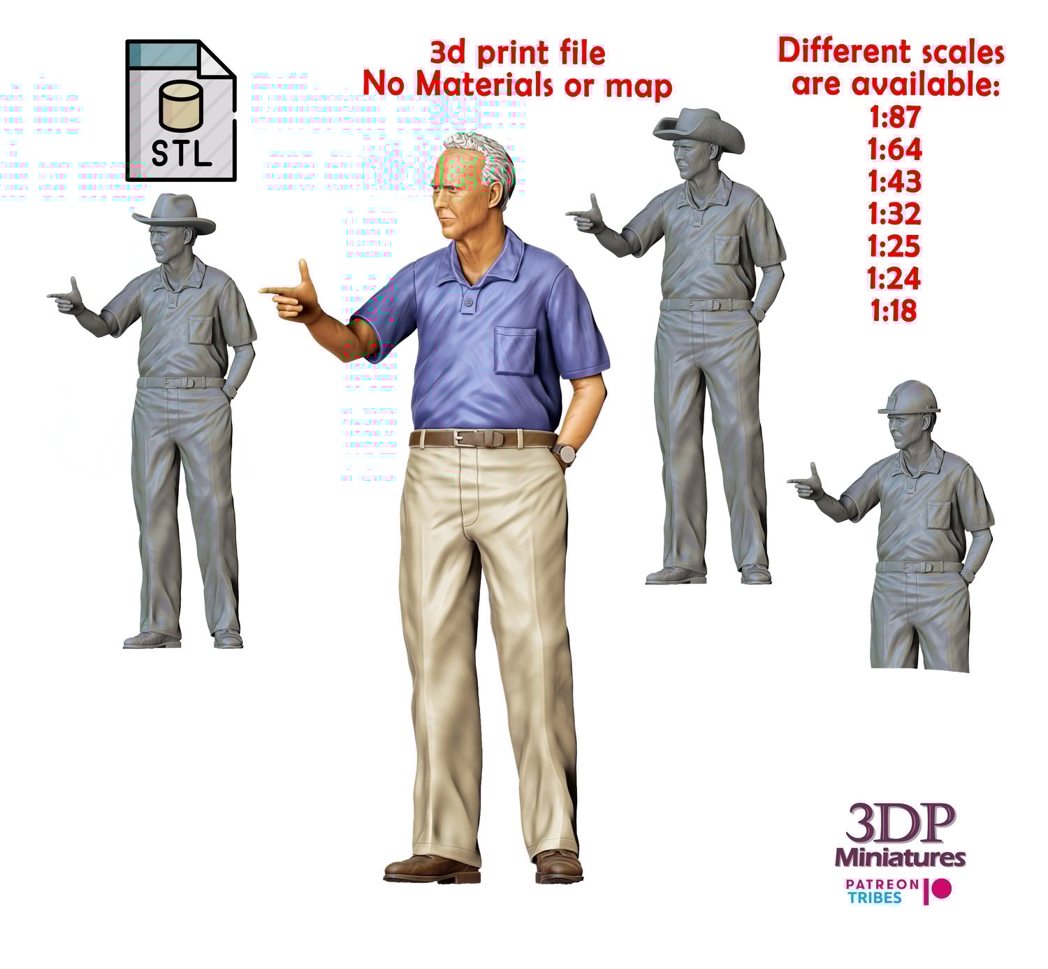 Gran Torino 2008 Walt Kowalski, 3d printable file, 3dp miniatures