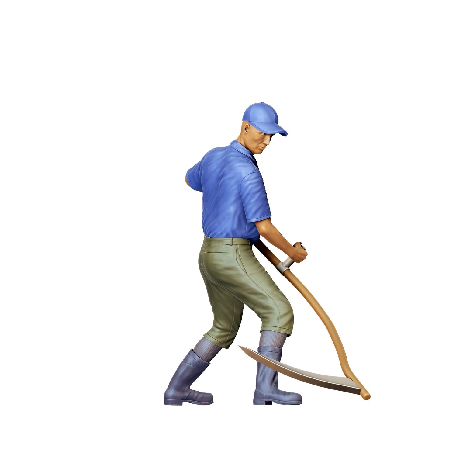 Farmers Man with Scythe 3d print file 3dp Miniatures