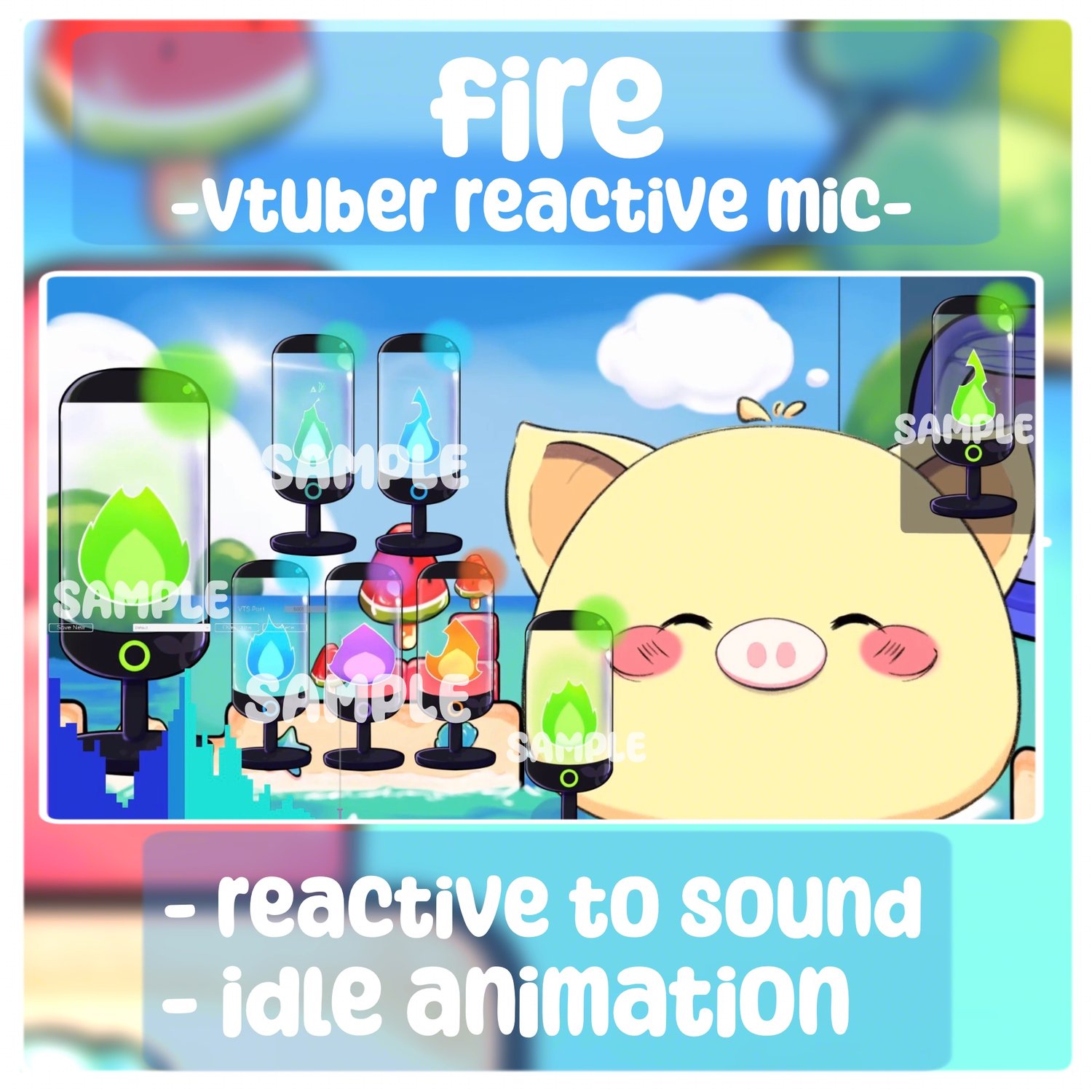 Fire Vtuber Reactive Microphone