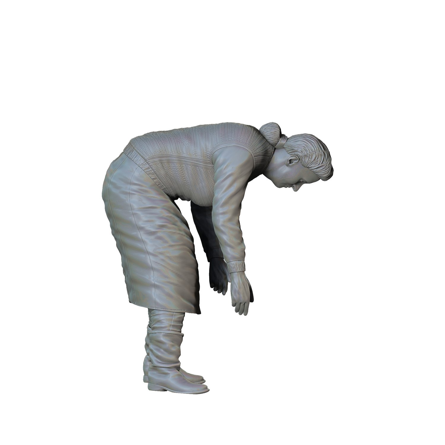 3dp miniatures or minis Farmers woman bend over harvesting  3d print file