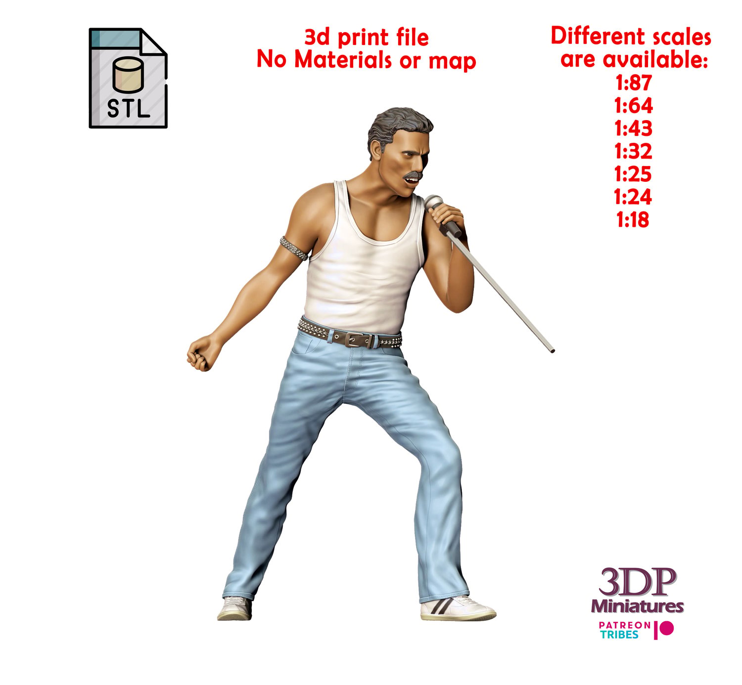 3dp miniatures Queen music band Freddie Mercury