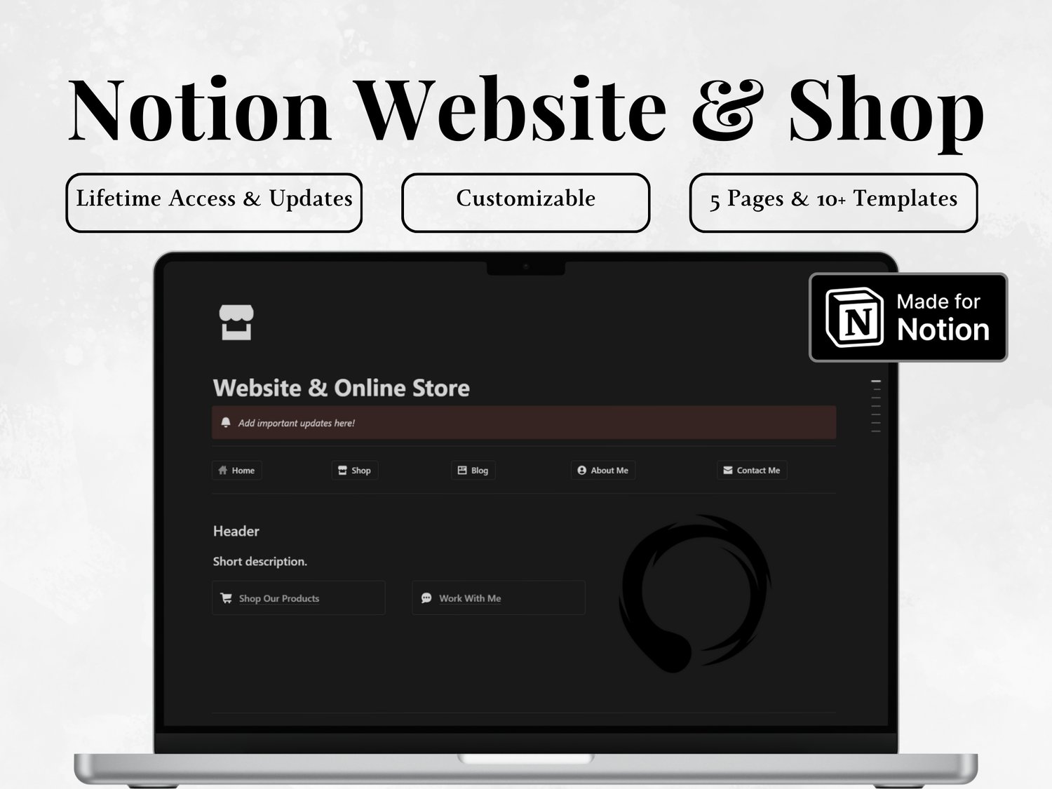 Notion Website and Online Shop Template