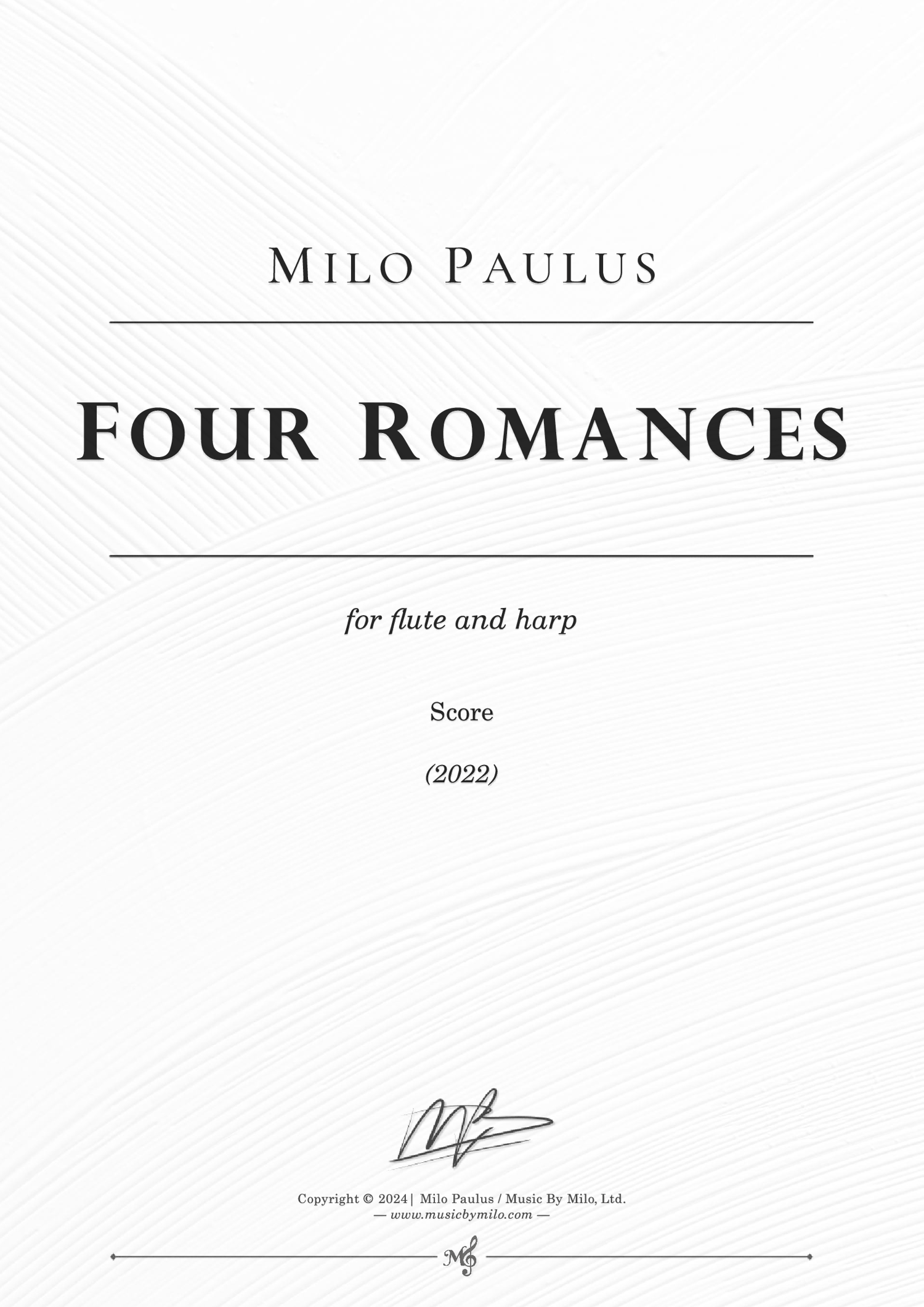 four romances score page cover
