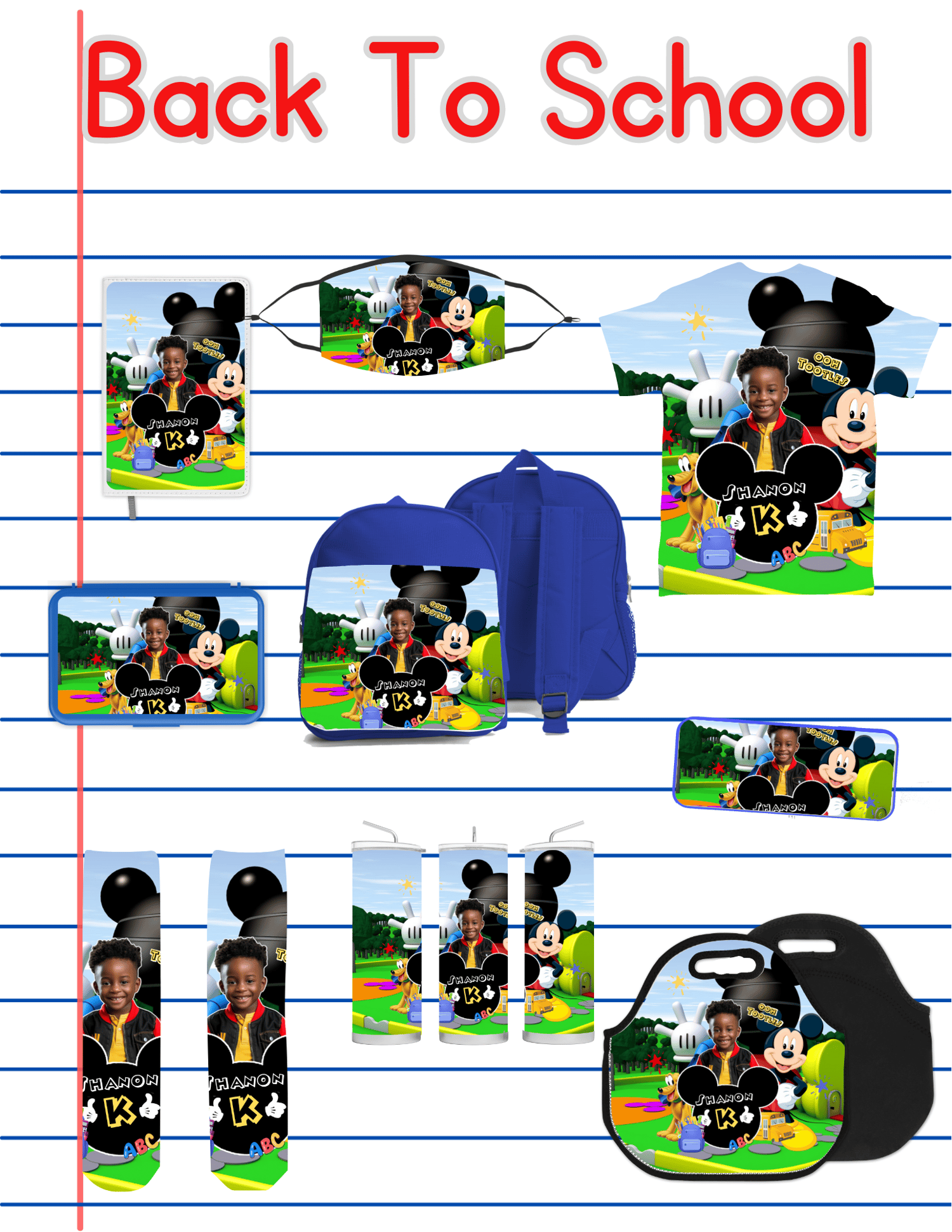 Mickey Mouse Back-to-School Editable Template - Payhip, image size:1500x1941