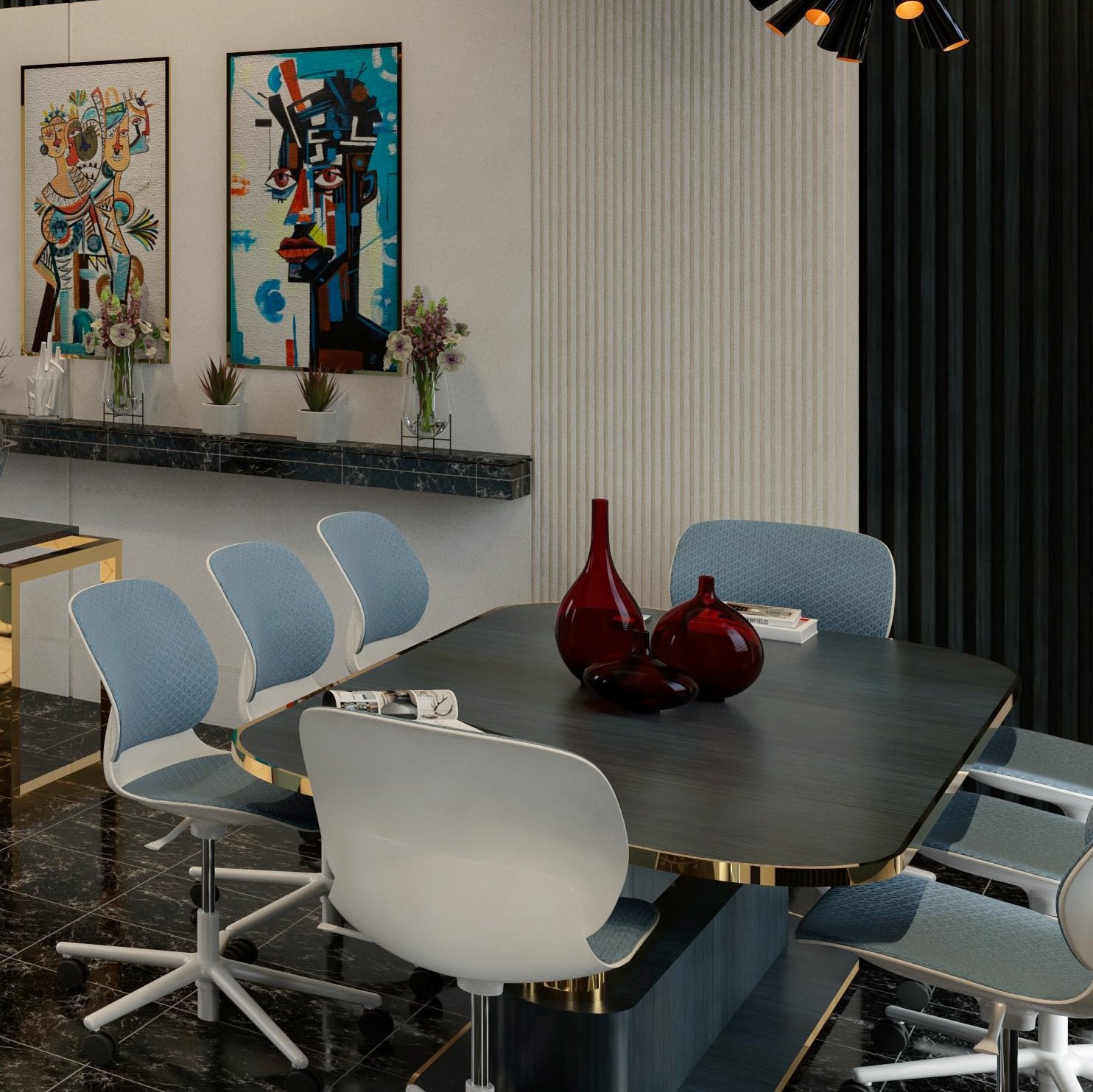Meetings Table 8 Seater Render For Revit & 3D Programs