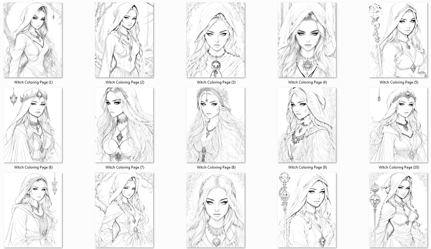 Magical Witch Coloring Pages