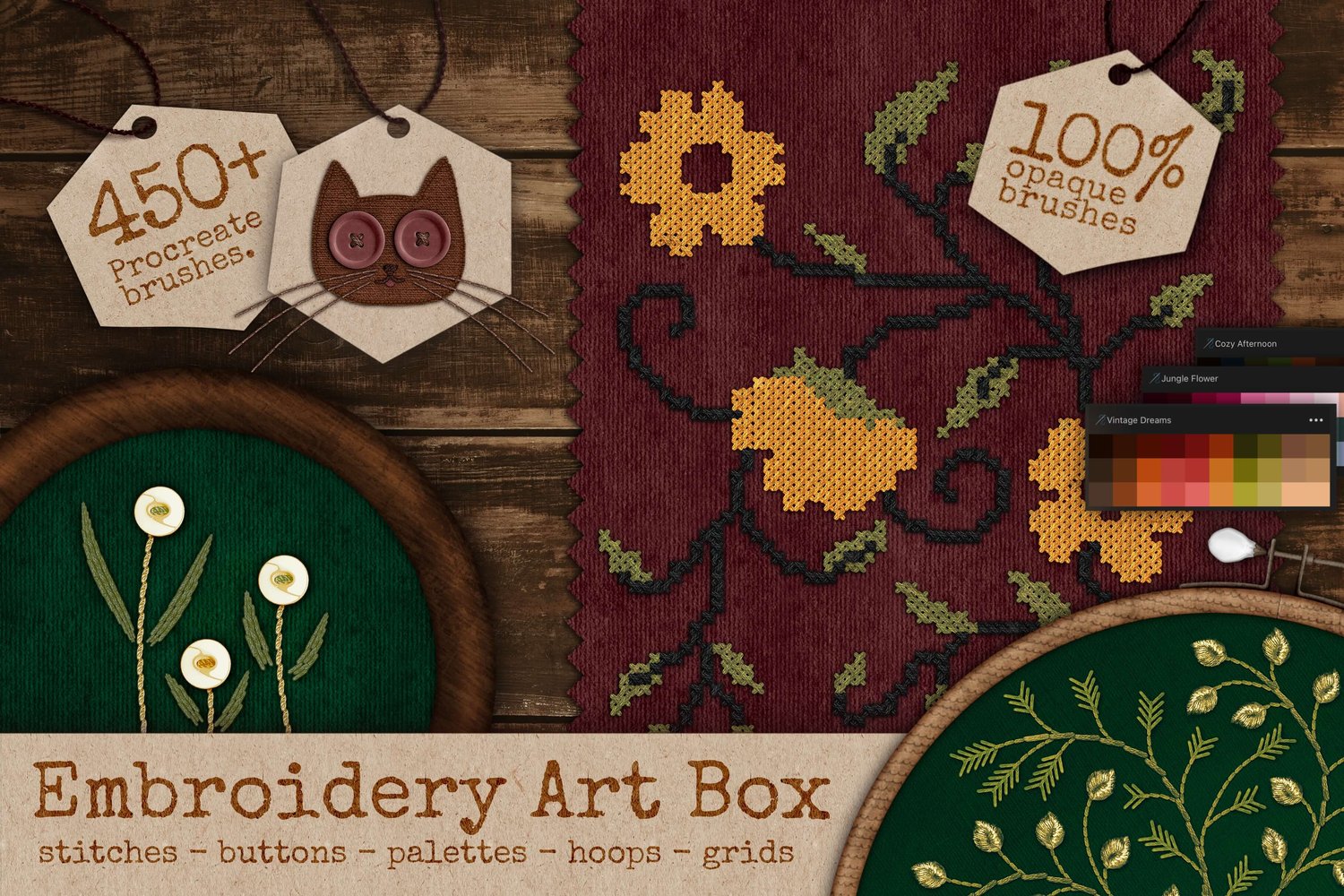 Embroidery Art Box for Procreate – Ultimate Digital Embroidery Toolkit