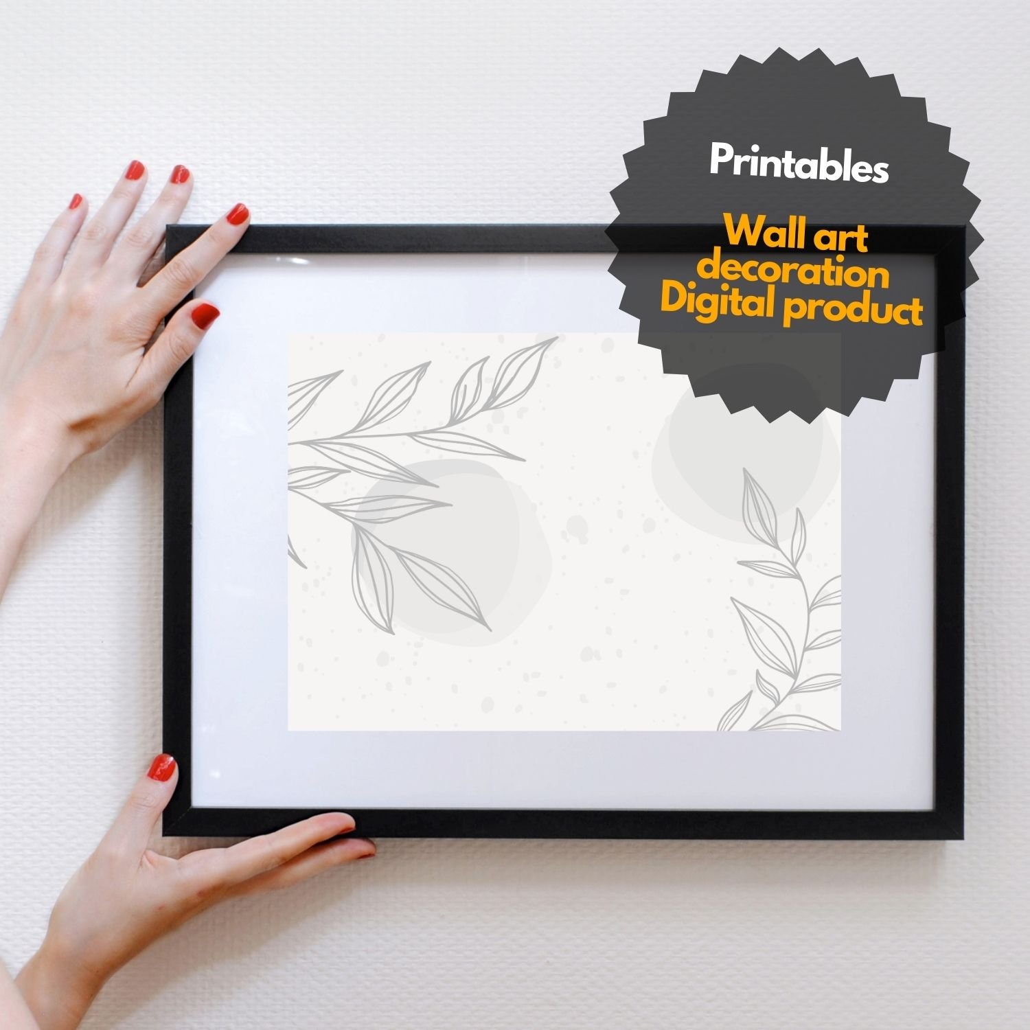 Minimalist Gray Leaf Illustration - Botanical Wall Art  - Abstract Botanical Print - Modern Home Decor Option  - Soft Gray Leaf Drawing - Simple and Elegant