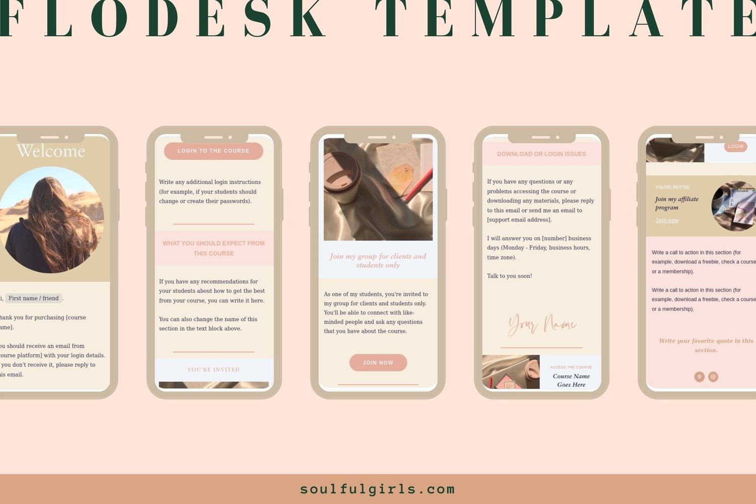 Example of this Flodesk template for online courses.