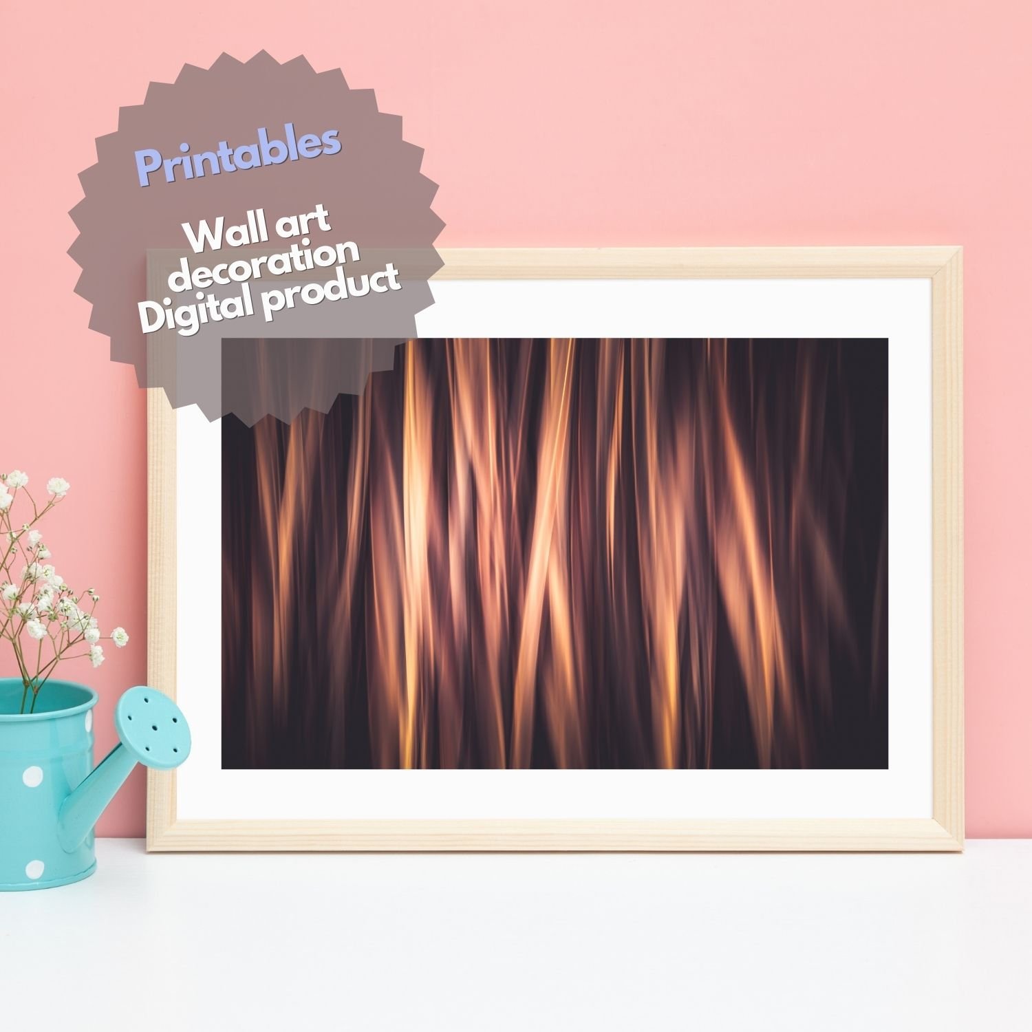 Abstract art, warm colors gradient, modern interior decor, vertical lines design, pink and orange hues, contemporary wall art, stylish home decoration, dynamic visual effect, elegant abstract piece, art for living room, modern elegance, soothing color pal