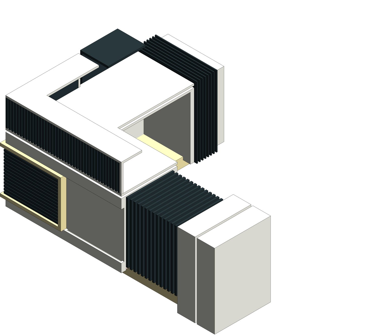 Modern Marble Reception Desk 3D Model Revit Family