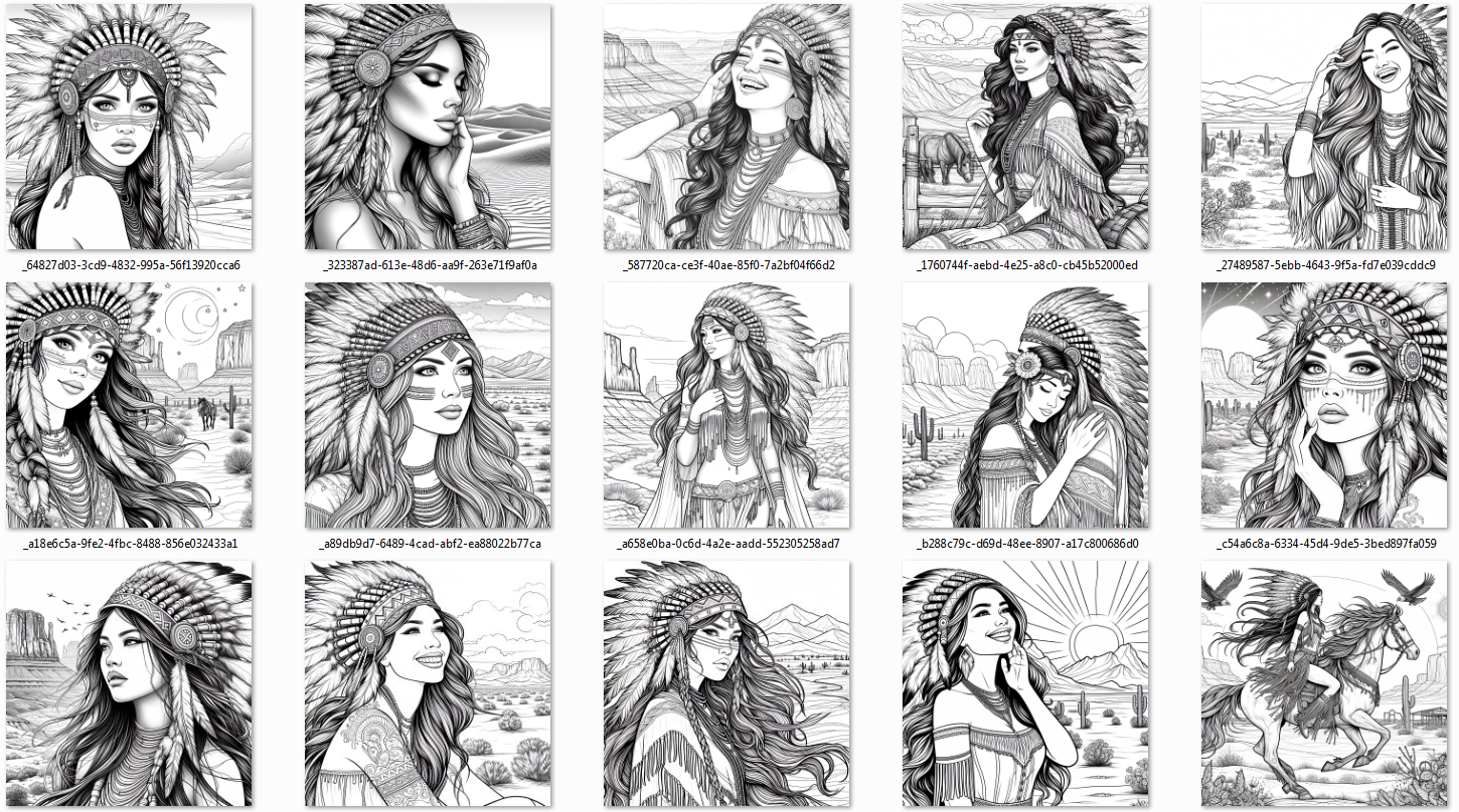 Native American Women Coloring Pages