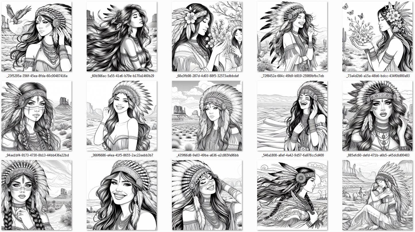 Native American Women Coloring Pages