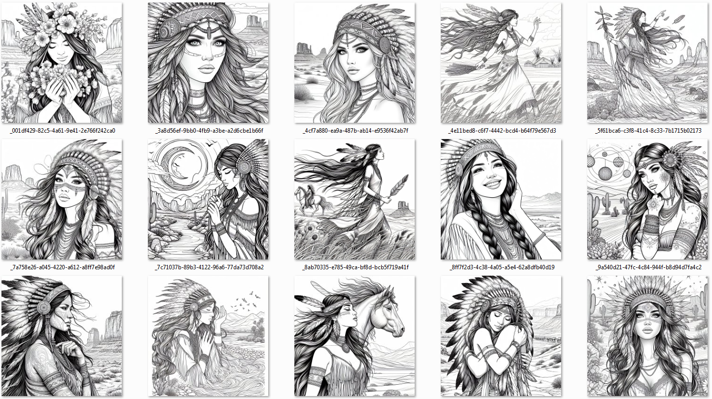 Native American Women Coloring Pages