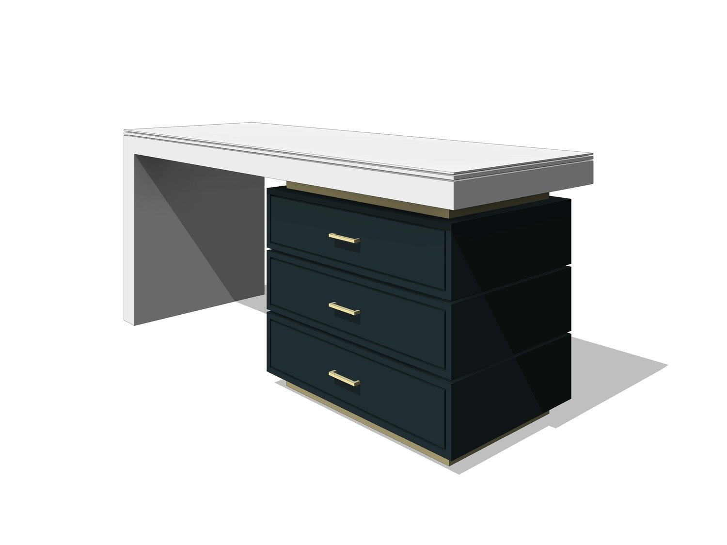 Office Desk 3D Model Revit Family
