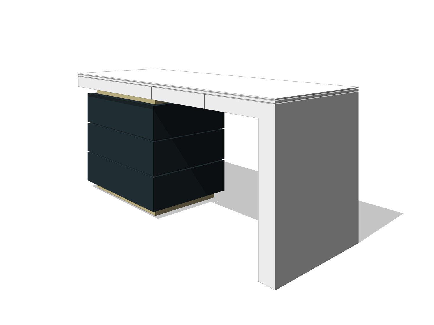 Office Desk 3D Model Revit Family