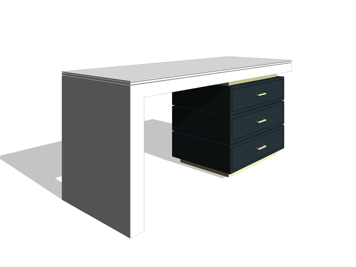 Office Desk 3D Model Revit Family