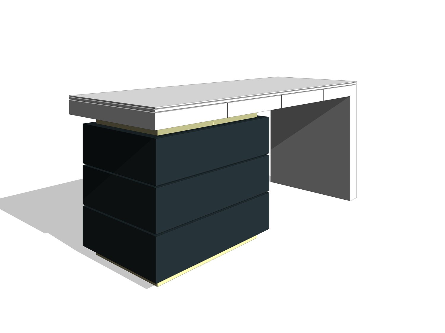 Office Desk 3D Model Revit Family