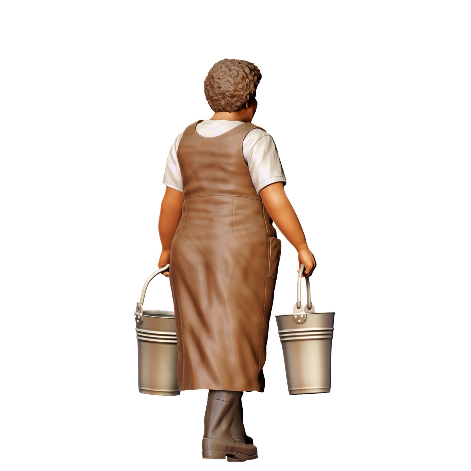 3dp Miniatures, Farmers woman carrying buckets, 3d print figures